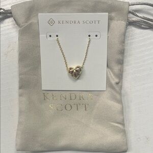 Kendra Scott Gold and pink Heart Necklace